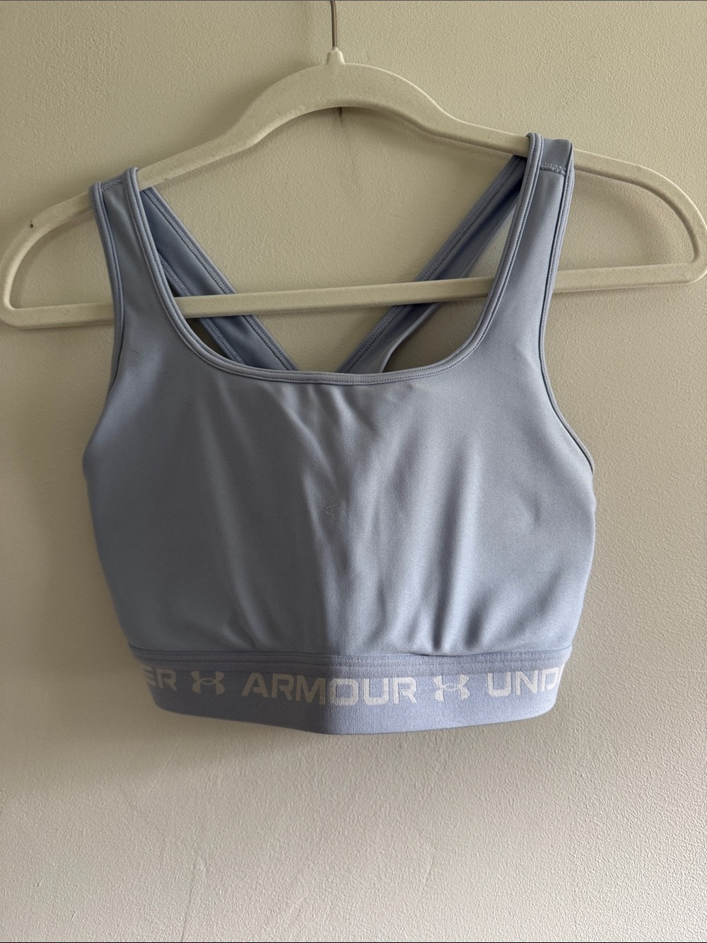 Under Armour Pale Blue Crossback Medium-Support Sports Bra